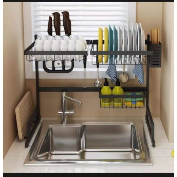 Single Layer Dish Drainer Holder Stainless Steel Kitchen Rack - Image 4