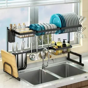 Single Layer Dish Drainer Holder Stainless Steel Kitchen Rack
