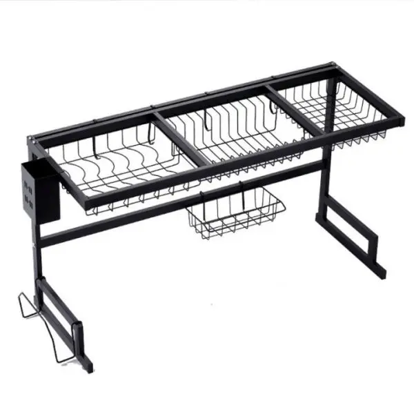 Single Layer Stainless Steel Dish Drainer Rack - Image 3