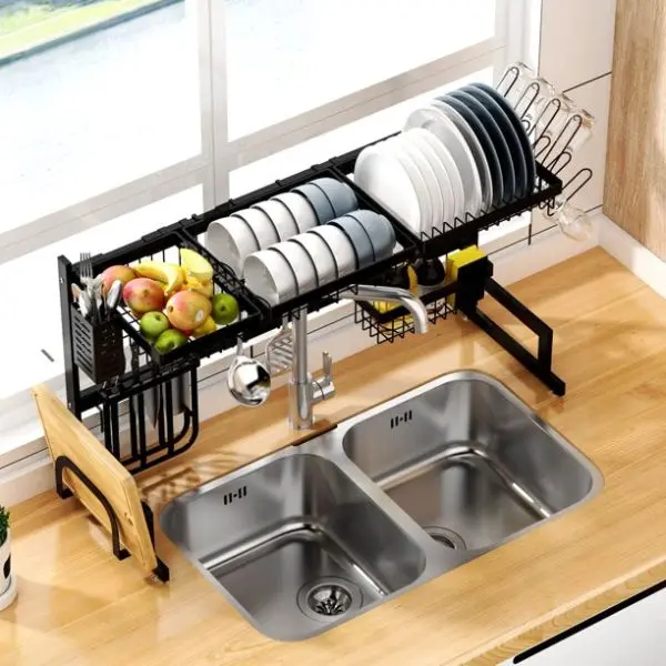 Single Layer Stainless Steel Dish Drainer Rack - Image 2