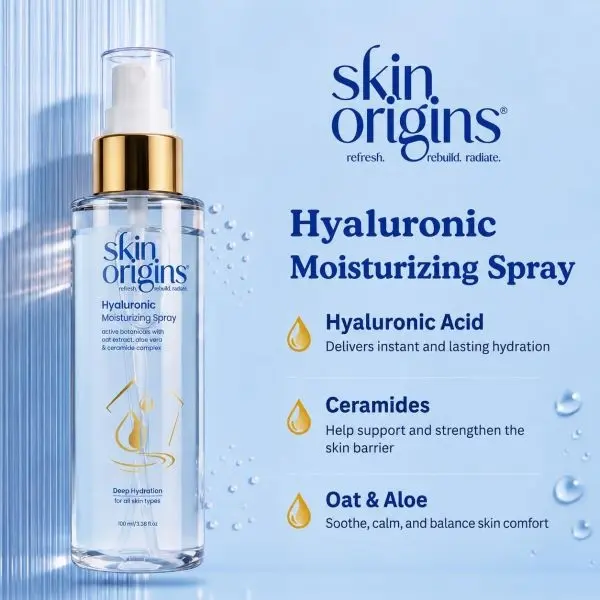 Skin Origins Hyaluronic Moisturizing Spray | Deep Hydration | All Skin Types | 100ml Face Spray | Deep Moisturizing Spray | Face mist | by Genuine Collections - Image 5