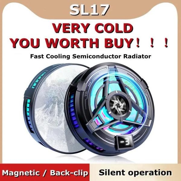 SL-17 Magnetic Phone Cooler for Gaming and Live Streaming Cellphone Radiator with LED Temperature Display Gaming Semiconductor Cooling - Image 3