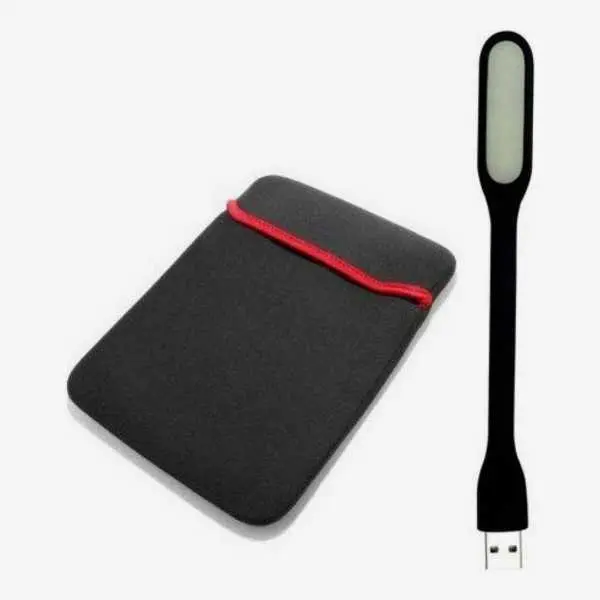 Sleeve 15.6 Inch And Led Light Combo Set - Black | Fashion 12.4 Inch Laptop Sleeves and Usb Led Light Combo - Image 2