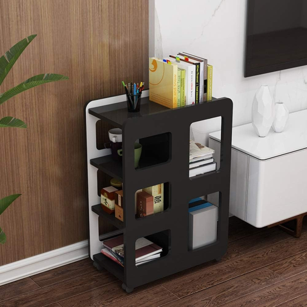 Small Coffee Table Corner Table, Multifunction Mobile Small Rack with Wheels Three-Tier Storage Sofa Side Cabinet For Home and Office Multi Color - Image 3