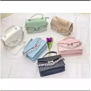 Small Crossbody & Hand bag for Women with Chain Stripe