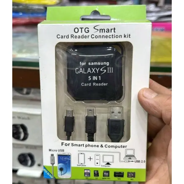 Smart Card Reader Connection Kit, 2.0, All-in-One Card Reader for SD, TF, Mini SD, MS, M2. for Smartphone And Computer - Image 2