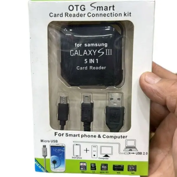 Smart Card Reader Connection Kit, 2.0, All-in-One Card Reader for SD, TF, Mini SD, MS, M2. for Smartphone And Computer - Image 3