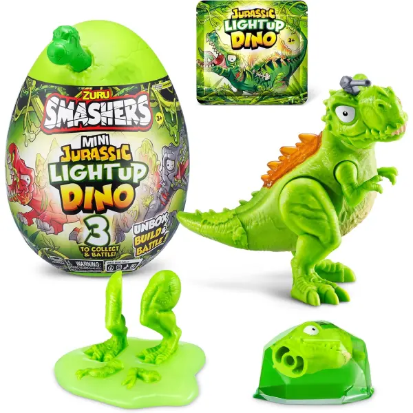 Smashers Jurassic Series 1 Mini Jurassic Light-Up Dino - 3 Facing 6 pcs/PDQ, 12 pcs (No Inner, STD Colour Assortment) (S001) - Image 3