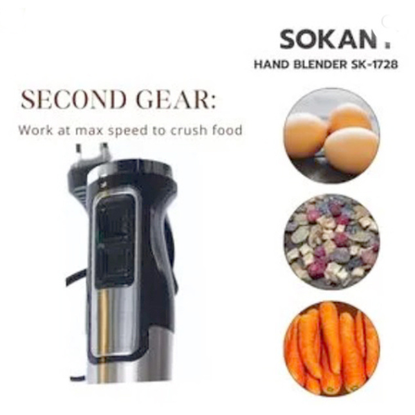 Sokany 800 Watt Sk 1728 Multi-functional Electric Food Processor Hand Blender - Image 3
