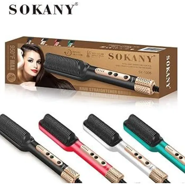 Sokany SK-1008 Hair Straightener Brush Hair Straight Comb Premium Straightening Electric Comb Hair Styling Tool - Image 3