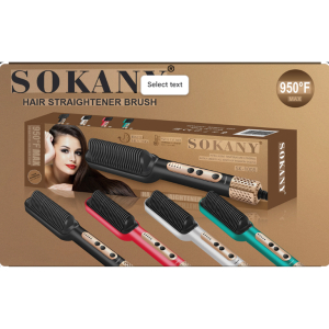 Sokany SK-1008 Hair Straightener Brush Hair Straight Comb Premium Straightening Electric Comb Hair Styling Tool