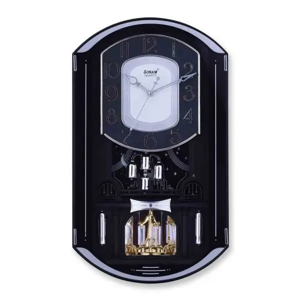 Sonam Analog 7747 SST Rotating Pendulum Musical Wall Clock , For Home , Size 490 X 285 MM - Image 5