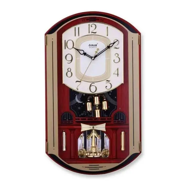 Sonam Analog 7747 SST Rotating Pendulum Musical Wall Clock