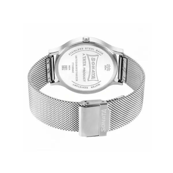 Sonata Knot Blue Dial Stainless Steel Strap Watch for Men - Image 4
