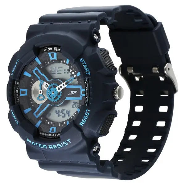 Sonata SF Dreamer Series Quartz Digital Analog Digital Blue Plastic Strap for Men - Image 2