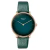 Sonata Sleek Quartz Analog Green Dial Green Leather Strap Watch for Women
