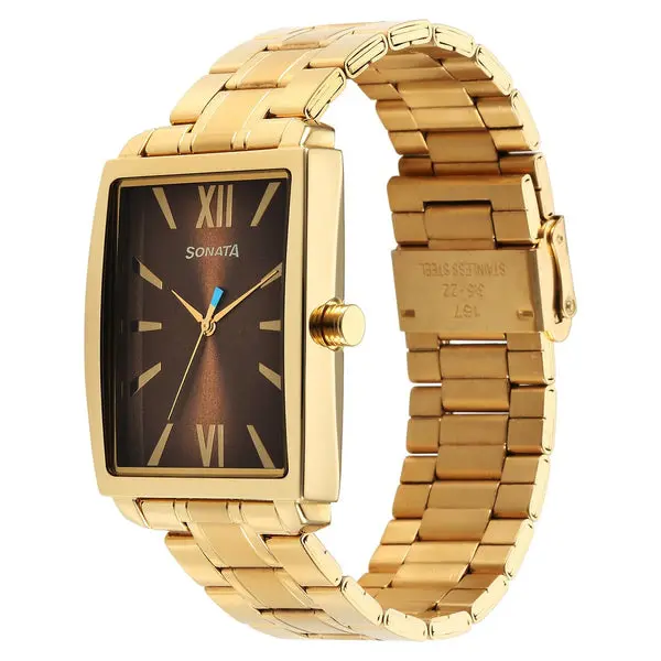 Sonata Utsav Brown Dial Watch for Men - Image 2