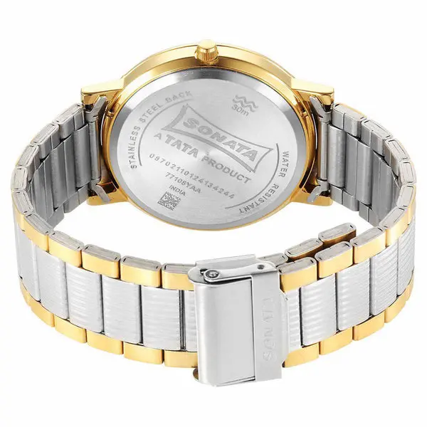 Sonata Utsav Quartz Analog Grey Dial Stainless Steel Strap Watch for Men - Image 4