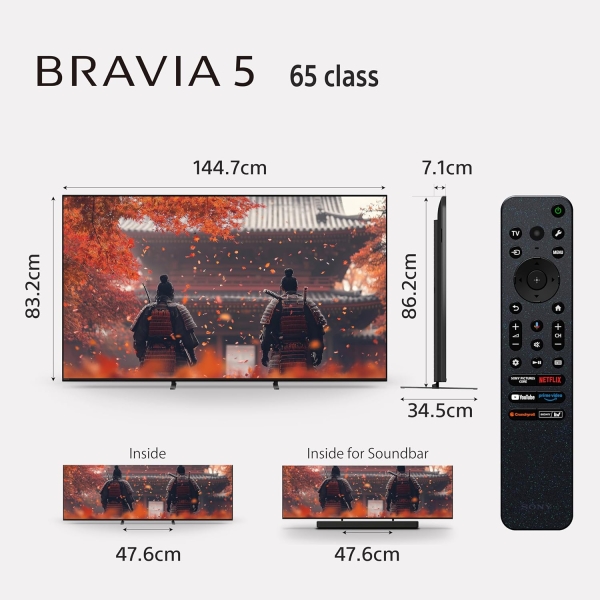 Sony 164 cm (65 inches) BRAVIA 5 4K Ultra HD Smart Mini LED Google TV (K-65XR50) - Image 2