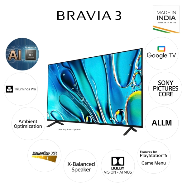 Sony BRAVIA 3 Series 215 cm (85 inches) 4K Utra HD AI Smart LED Google (TV K-85S30) - Image 2
