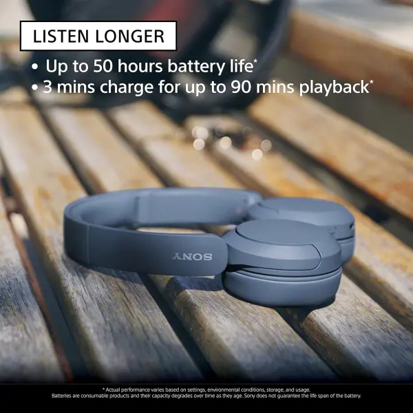 Sony WH-CH520 Wireless Headphones Bluetooth On-Ear Headset with Microphone and up to 50 Hours Battery Life with Quick Charging - Image 11