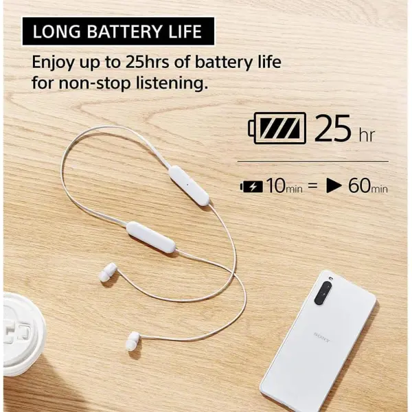SONY WI-C100 Wireless Headphones with Customizable Equalizer for Deep Bass & 25 Hrs Battery, DSEE-Upscale, Splash Proof, 360RA, Fast Pair, in-Ear Bluetooth Headset with Mic - Image 2