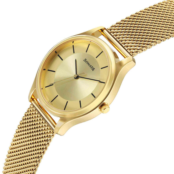 Sota Quartz Alog Champagne Dial Watch for Men - Image 2