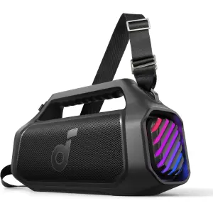 Soundcore Boom 2 Plus By Anker, Outdoor Speaker, 140W, 2+2 Channel, BassUp 2.0, 20H, Fast Charge, IPX7, RGB Lights, Power Bank, BT 5.3