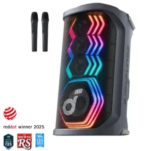 Soundcore Rave 3S AI Karaoke Party Speaker with 2 Wireless Microphones, 200W, AI Vocal Removal, 12H