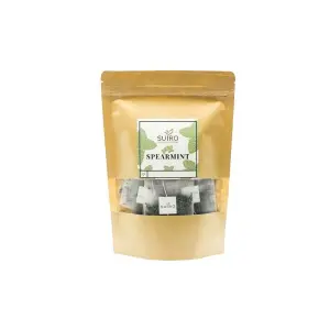 Spearmint Tea For Hormonal Imbalance, Weight Loss, PCOD/PCOS, Acne, And Reduces Facial Hair - 25 PCS Tea Bags Kraft Pack - Suiro Teas