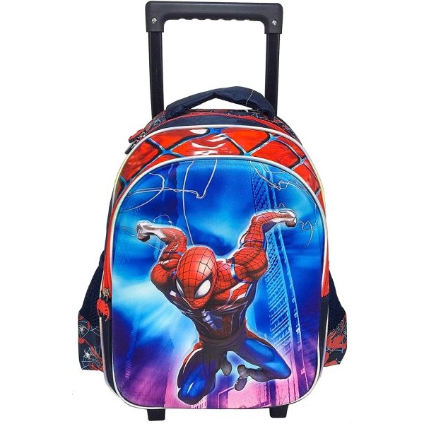Spiderman 3D School Bag Trolley With Backpack For Kids/ Boy Include Lunch bag And pencil Pouch (15) By Mitrata - Image 3
