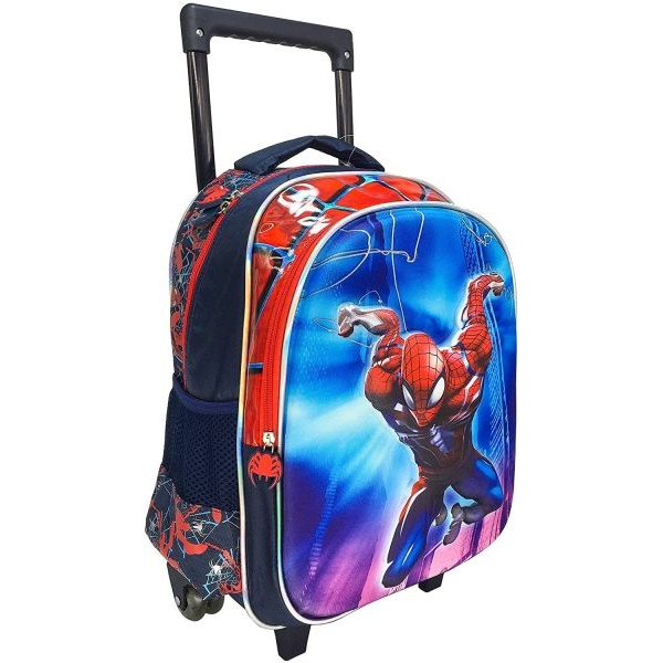 Spiderman 3D School Bag Trolley With Backpack For Kids/ Boy Include Lunch bag And pencil Pouch (15) By Mitrata - Image 4