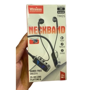 Sport Wireless Neckband Earphone Bluetooth Mic TF Card Long Battery Life