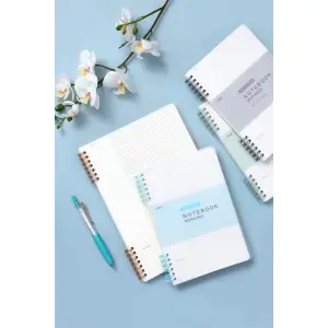 Square Grid Notebook /Comix C5606 Morandi PP Cover Notebook with Two Separated Spirals A5 80 Sheets