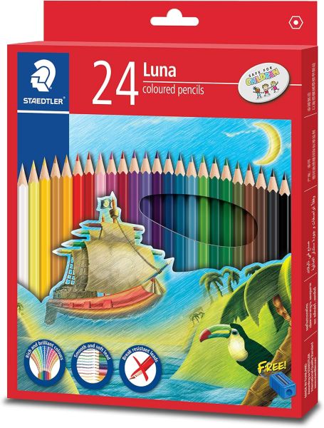 Staedtler Staedler Luna 24 Shades Colored Pencils | High Break Resistant Lead Color Pencil - 24 Colors