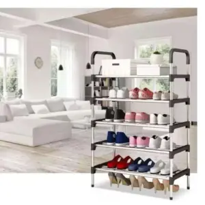 Stainless Steel Foldable Shoe Rack 5 Layers Size