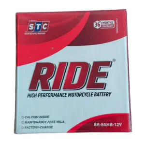 STC RIDE High-Performance Motorcycle Battery (SR-5AHB-12V)