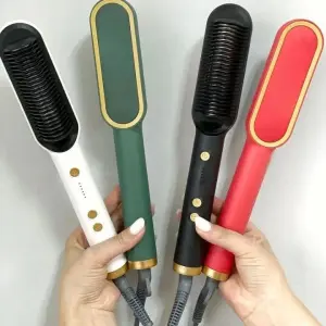 Straightening Heat Comb Tourmaline Ceramic Multifunctional Hair Straightener Brush Bigudi Straightener Brush Styling Tools