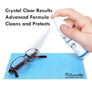 Streak-Free Optical Spray with Premium Microfiber Cloth – Scratch-Free Shine for Glasses