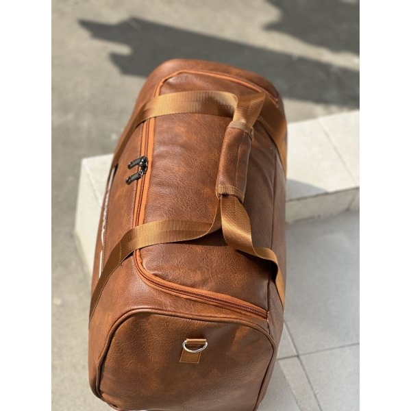 Stylish PU Leather Travel Duffle Bag | Multi-Purpose Gym & Weekend Bag - Image 2