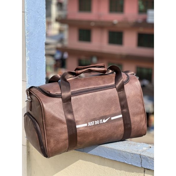 Stylish PU Leather Travel Duffle Bag | Multi-Purpose Gym & Weekend Bag - Image 5