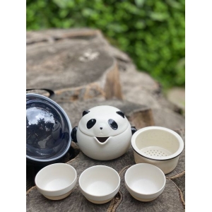 Suiro Panda Ceramic Tea Set – Cute Teapot with 3 Cups & Portable Carry Case | Perfect for Tea Lovers & Gifting