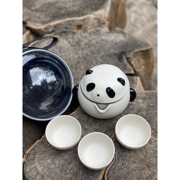 Suiro Panda Ceramic Tea Set – Cute Teapot with 3 Cups & Portable Carry Case | Perfect for Tea Lovers & Gifting - Image 4