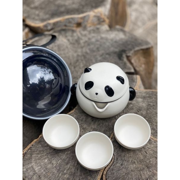 Suiro Panda Ceramic Tea Set – Cute Teapot with 3 Cups & Portable Carry Case | Perfect for Tea Lovers & Gifting - Image 5