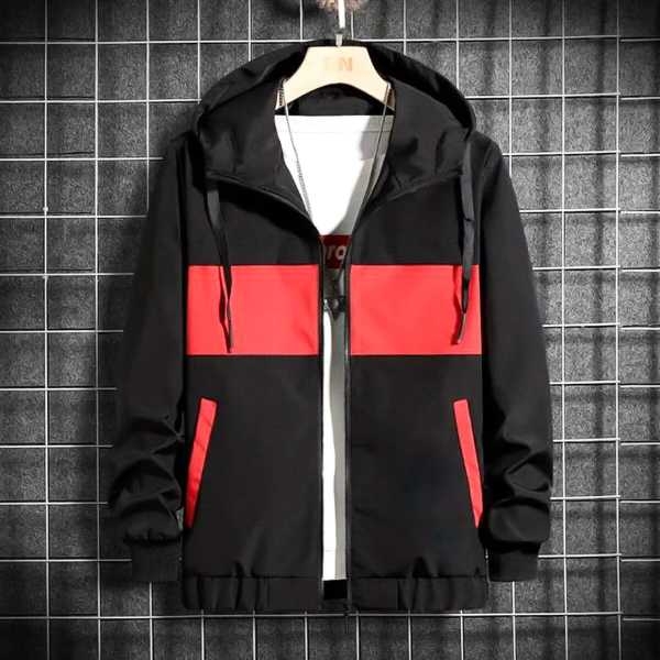 Summer Inside Net Contrast Fancy Windcheater Jacket For Men's. - Image 3