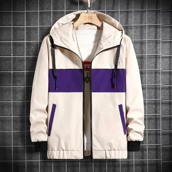 Summer Inside Net Contrast Fancy Windcheater Jacket For Men's. - Image 4