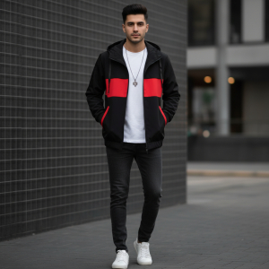 Summer Inside Net Contrast Fancy Windcheater Jacket For Men's.