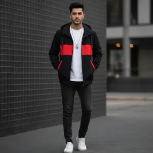 Summer Inside Net Contrast Fancy Windcheater Jacket For Men's.