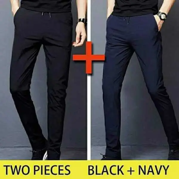 Summer Stretchable Trouser Pants for Men - Set of 2 - Fashion | Trousers For Men | Men's Wear | Summer Trousers | - Image 2