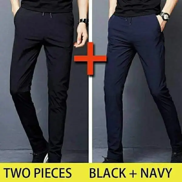 Summer Stretchable Trouser Pants for Men - Set of 2 - Fashion | Trousers For Men | Men's Wear | Summer Trousers | - Image 3